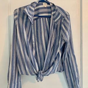 JCrew Tie Button up - (L)